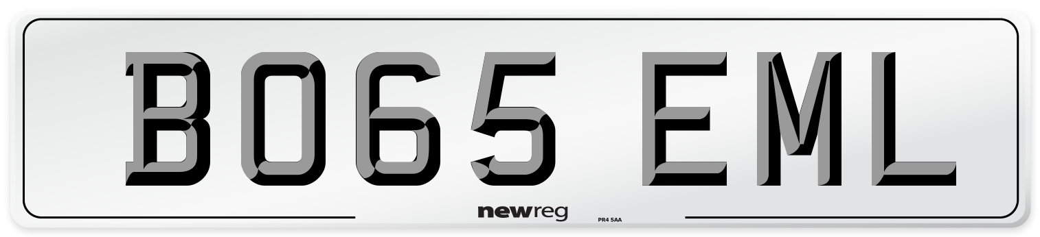 BO65 EML Number Plate from New Reg